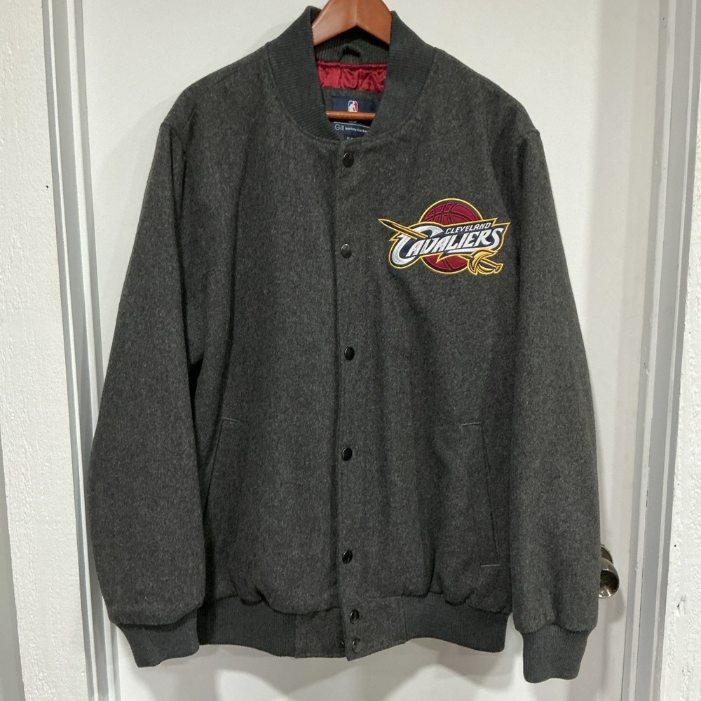Cleveland Cavaliers G-III Sports Wool Blend Varsity Winter Jacket, XL, Gray, EUC